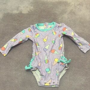 Ruffle Butts 2T rashguard one piece swimsuit with snap bottom